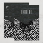 招待状 ワイルド ブラック ホワイト (正面/裏面)