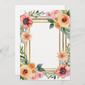 招待状 - ヴィンテージの花 (正面/裏面)