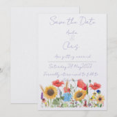 招待状 保存して。デイブの花のデザイン ご希望に沿ったおしゃれなものに (正面/裏面)