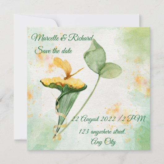 招待状 保存日付 (正面)