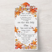 招待状(出欠確認付き)- シェルをテーマにした招待状 オールインワン招待状 (内側)