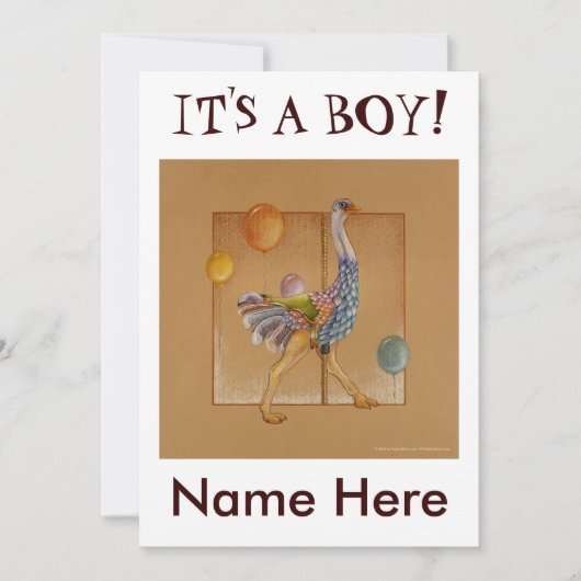 招待状-回転木馬オストリッチ 招待状 (正面)