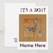 招待状-回転木馬オストリッチ 招待状 (正面/裏面)