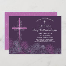 招待状-女の子--に洗礼を施す洗礼カスタム