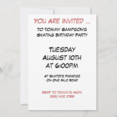 招待状-子供のためのRollapilla 招待状 (裏面)