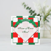 招待状- -市松模様に赤/緑 招待状 (スタンド正面)