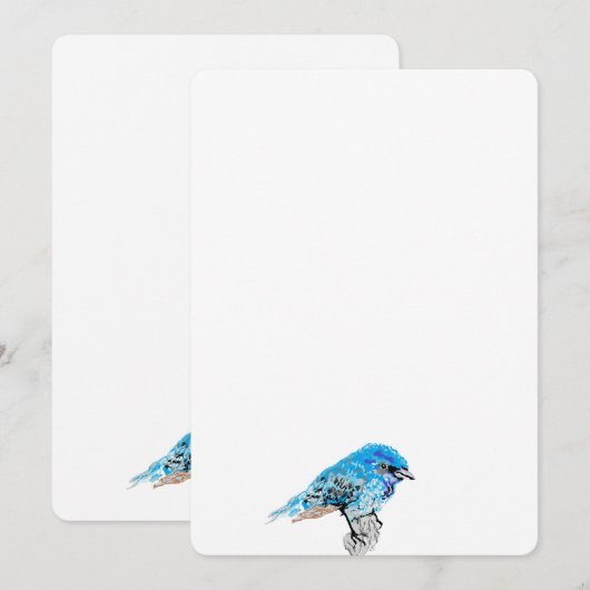 招待状 : 幸せの青い鳥 (正面/裏面)