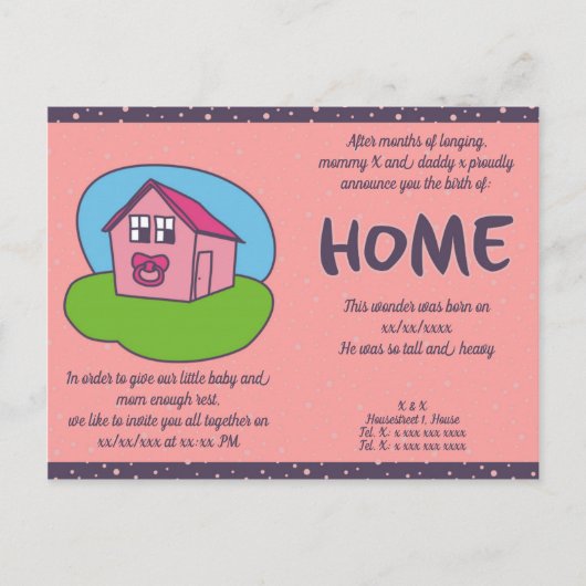 招待状-引っ越し祝いパーティー ポストカード (正面)