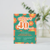 招待状「応援から40年」レトログリーン40th ポストカード (スタンド正面)