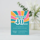 招待状「応援40年」レトロ40日 ポストカード (スタンド正面)