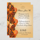 招待状（昆虫）オオカバマダラ、モナーク蝶 招待状 (正面/裏面)