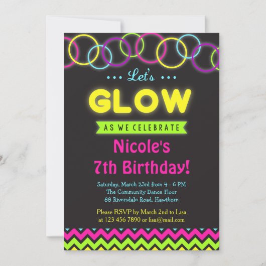 招待状/暗い招待状で光る 招待状 (正面)