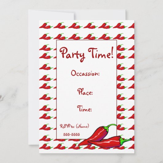 招待状-熱いチリペッパー 招待状 (正面)