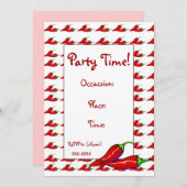 招待状-熱いチリペッパー 招待状 (正面/裏面)