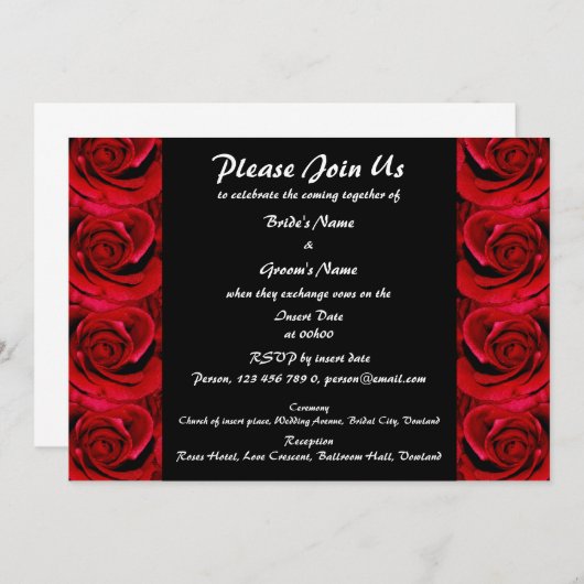 招待状-特別で赤く黒いカスタム 招待状 (正面/裏面)