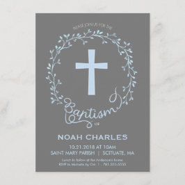 招待状-男の赤ちゃんの招待--に洗礼を施す洗礼 招待状