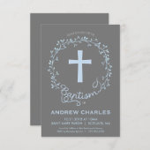 招待状-男の赤ちゃんの招待--に洗礼を施す洗礼 招待状 (正面/裏面)