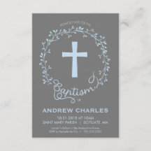 招待状-男の赤ちゃんの招待--に洗礼を施す洗礼