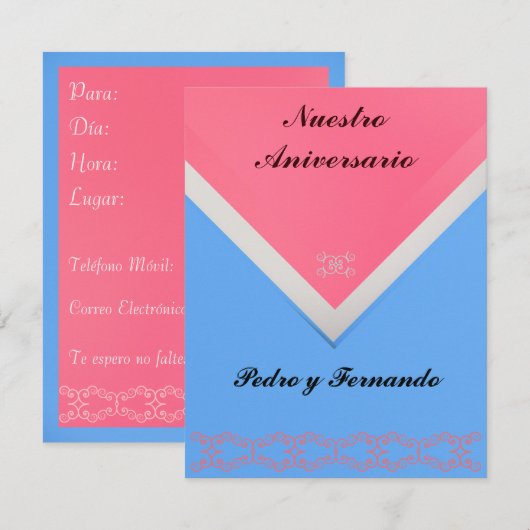 招待状 - 私たちの記念日 (正面/裏面)