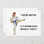 招待状、空手をテーマにした誕生会 招待状 (正面/裏面)