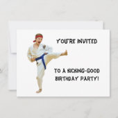 招待状、空手をテーマにした誕生会 招待状 (正面)