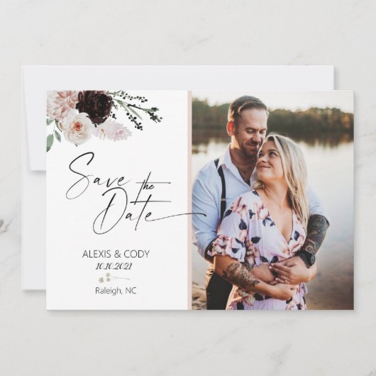 招待状,結婚ブライダル，ボホブライダル,赤面 招待状 (正面)