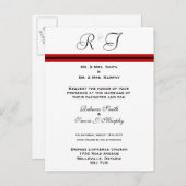 招待状 – 赤と黒線 (正面/裏面)