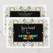 招待状, 退職パーティー, 鮮やかな色/デザイン 招待状 (正面/裏面)