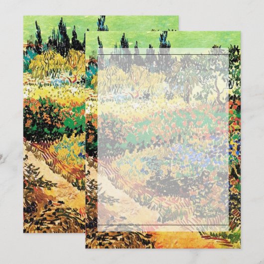 招待状。道のある花咲く庭 招待状 (正面/裏面)