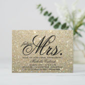 招待状-金ゴールドグリッターファブ未来ミセスブライダルシャワー 招待状 (スタンド正面)