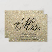 招待状-金ゴールドグリッターファブ未来ミセスブライダルシャワー 招待状 (正面/裏面)