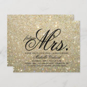 招待状-金ゴールドグリットファブフューチャーミセスブライダルシャワー 招待状 (正面/裏面)