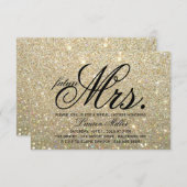 招待状-金ゴールドグリットFab未来ミセス・ブライダルシャワー 招待状 (正面/裏面)