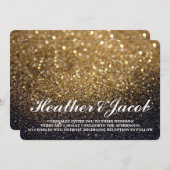 招待状-金ゴールドライトナイトファブ結婚ズ 招待状 (正面/裏面)