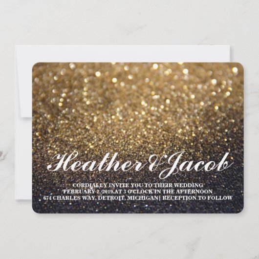 招待状-金ゴールドライトナイトファブ結婚ズ 招待状 (正面)