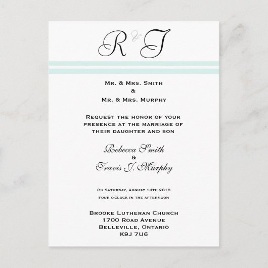 招待状 – 青 (正面)