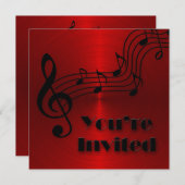 招待状 – 音楽 – ノート (正面/裏面)