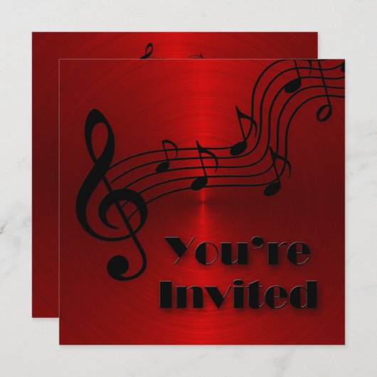 招待状 – 音楽 – ノート (正面/裏面)