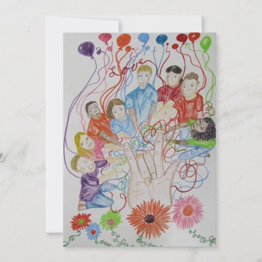 招待状、養子縁組ベビー、チャイルドシャワー 招待状 (正面)