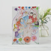 招待状、養子縁組ベビー、チャイルドシャワー 招待状 (スタンド正面)