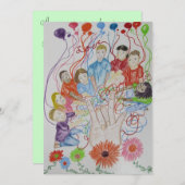 招待状、養子縁組ベビー、チャイルドシャワー 招待状 (正面/裏面)