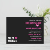 招待状 - 黒にピンクのハート (スタンド正面)