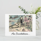 招待状(19世紀な未来派のプリント) 招待状 (スタンド正面)