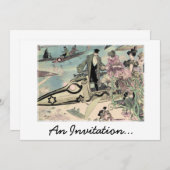 招待状(19世紀な未来派のプリント) 招待状 (正面/裏面)