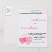 招待状- 2つのハートが1つとして動作 案内ポストカード (正面/裏面)