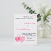 招待状- 2つのハートが1つとして動作 案内ポストカード (スタンド正面)