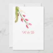 招待状#2ピンクローズミントワイルドフラワーズグリーン 招待状 (裏面)