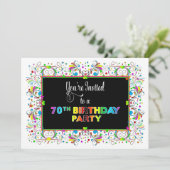 招待状, 70歳の誕生日パーティー, 鮮やかな色彩 招待状 (スタンド正面)