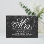 招待状- Black Glit Fab future Mrs. ブライダルシャワー 招待状 (スタンド正面)