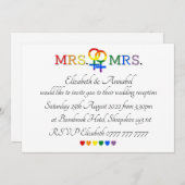 招待状- Mrs & Mrs Wedding Invite 招待状 (正面/裏面)